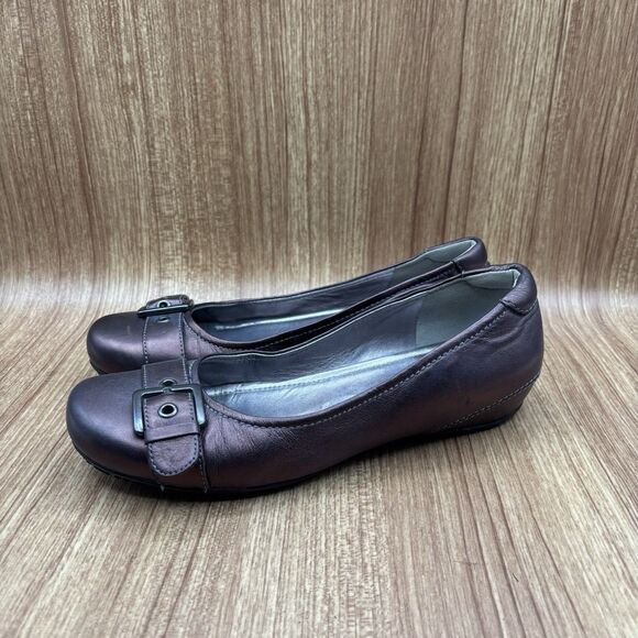 Ecco | Espresso Metallic Buckle Detail Comfort Ballet Flats EU 38 Women's 7/7.5 - Picture 4 of 7